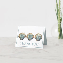 Coastal Blue Scallop Seashell gepersonaliseerd Bedankkaart