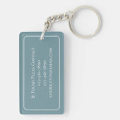 Coastal Blue Scallop Seashell Monogram Sleutelhanger (achterkant)