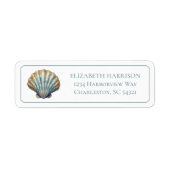 Coastal Blue Scallop Seashell Personalized Etiket (Voorkant)