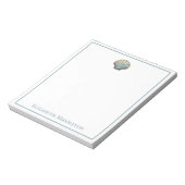 Coastal Blue Scallop Seashell Personalized Notitieblok (Linkerzijde)