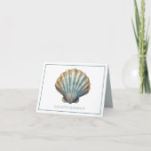 Coastal Blue Scallop Seashell Personalized Notitiekaartje (Voorkant)