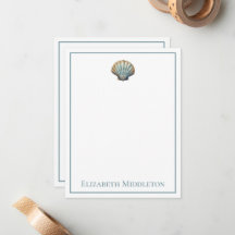 Coastal Blue Scallop Seashell Personalized