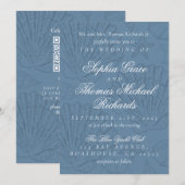 Coastal Blue Shell Destination Wedding Kaart (Voorkant / Achterkant)