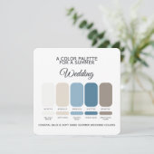 Coastal Blue Soft Sand Summer Wedding Palette Card Kaart (Staand voorkant)