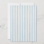 Coastal Blue Stripe Whimsical Hand Drawn Wedding Kaart (Achterkant)