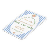 Coastal Blue Stripes Sla de datum op Magneet (Linkerzijde)