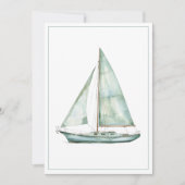 Coastal Blue Watercolor Sailboat Personalized Note Notitiekaartje (Voorkant)