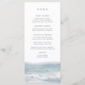 Coastal Blue Waterverf bruiloft Menu (Voorkant)