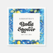 Coastal Blue Waterverf Citrus Citrus Vrijgezellenf Servet (Voorkant)