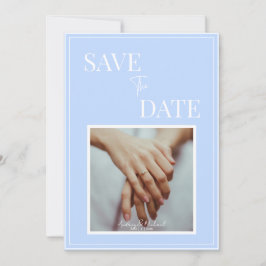 Coastal Blue Wedding Save the Date – Elegant Kaart