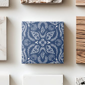 Coastal Blue & White Seashell Modern Patroon Tegeltje