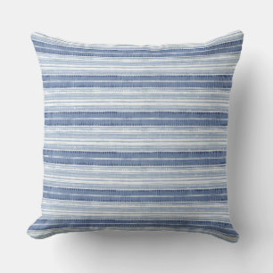 Coastal Blue White Stripes Kussen