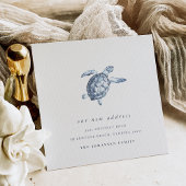 Coastal Blue Zee Turtle Adreswijziging Verhuizing Aankondiging