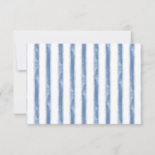 Coastal Blues Seashells & Script Wedding RSV RSVP Kaartje (Achterkant)