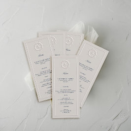 Coastal Boat Wheel Faux Embossed formele bruiloft Menu