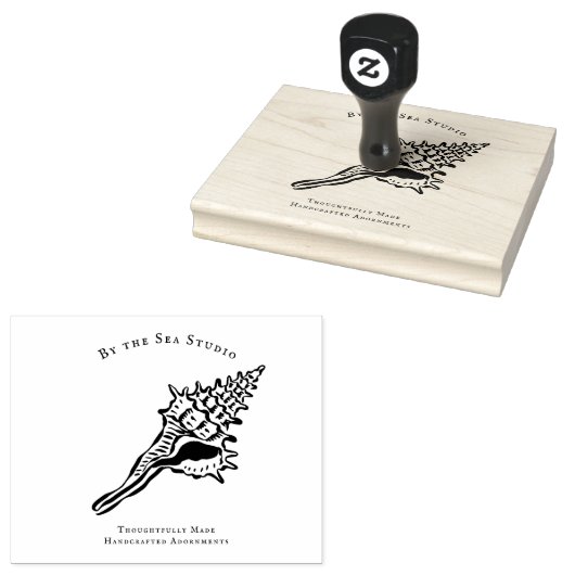 Coastal Boutique Logo Shell Illustration Rubberstempel (Gestempeld)