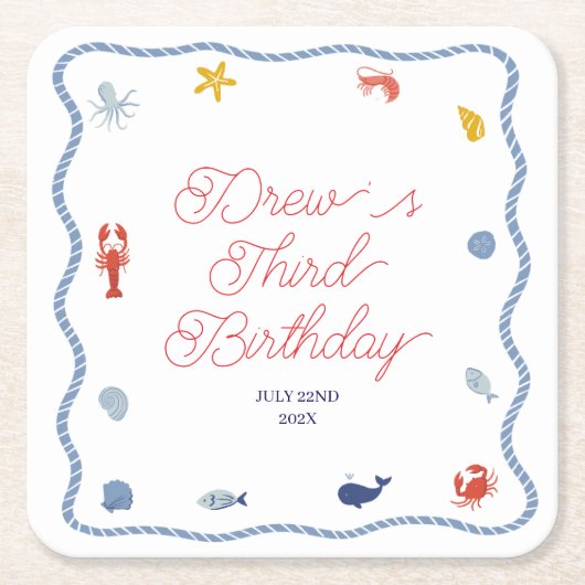 Coastal Boys Verjaardag Kartonnen Onderzetters (Voorkant)