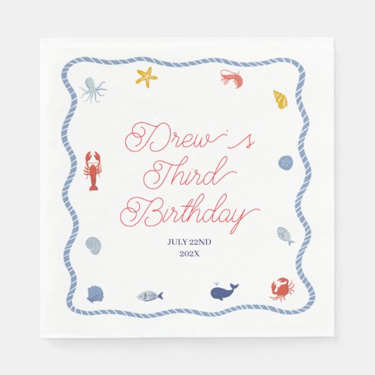 Coastal Boys Verjaardag Servet (Voorkant)