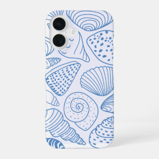 Coastal Breeze – Lichtblauw Strand Shell iPhone 16 Hoesje