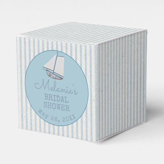 Coastal Bridal Shower Boat Stripe  Bedankdoosjes (Voorkant Zijde)