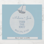 Coastal Bridal Shower Boat Stripe Bier Etiket (Enkel label)