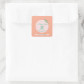 Coastal Bridal Shower Seahorse Stripe Vierkante Sticker (Tas)