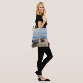 "Coastal Calm" Een rustgevende aquarel boot zeegez Tote Bag (Op model)