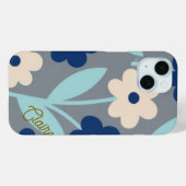 Coastal Calm Florals | Indigo & Turquoise pattern Case-Mate iPhone Case (Achterkant (horizontaal))