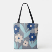 Coastal Calm Florals | Indigo & Turquoise pattern Tote Bag (Achterkant)
