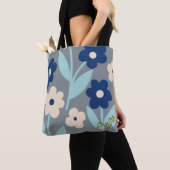 Coastal Calm Florals | Indigo & Turquoise pattern Tote Bag (Dichtbij)