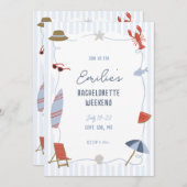 Coastal Cape Cod Bachelorette Itinerary Invite  Kaart (Voorkant / Achterkant)