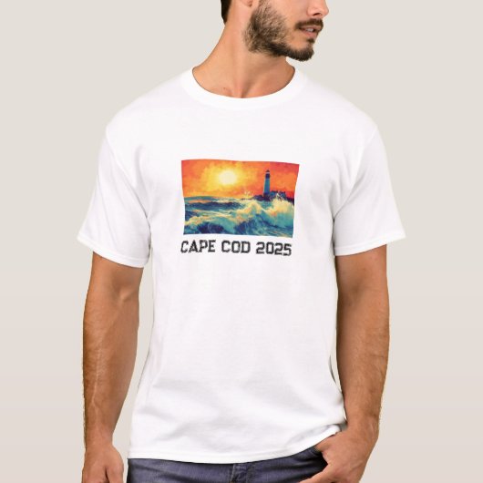 Coastal Cape Cod Lighthouse T-shirt – Aangepaste t (Voorkant)