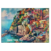 Coastal Charm Italië Cinque Terre Waterverf | Snijplank (Voorkant)