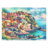 Coastal Charm Italië Cinque Terre Waterverf | Tafelkleed (Voorkant (Horizontaal))
