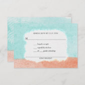 Coastal Charm Waterverf RSVP Kaartje (Voorkant / Achterkant)