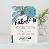 Coastal Chic 50 and Fabulous Birthday Aqua Kaart (Staand voorkant)