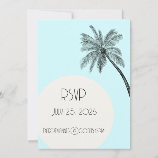 Coastal Chic 50 and Fabulous Birthday Aqua Kaart (Achterkant)