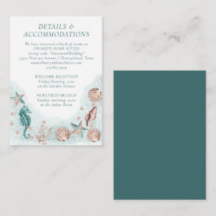 Coastal Chic Accommodatie voor Blauwgroen en kor Informatiekaartje