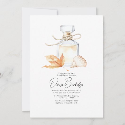 Coastal Chic Autumn - Fall Bridal Shower Kaart (Voorkant)