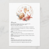 Coastal Chic Beach bruiloft Menu (Achterkant)