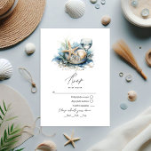 Coastal Chic Beach bruiloft RSVP Kaartje