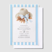 Coastal Chic Beach Club Autumn Fall Birthday Party Vellum Uitnodigingen (Offset)