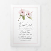 Coastal Chic Beach Club Bachelorette Weekend QR Co Drieluik Uitnodiging (Cover)