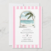 Coastal Chic Beach Club Birthday Party Kaart (Voorkant)
