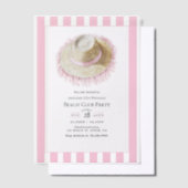 Coastal Chic Beach Club Birthday Party Vellum Uitnodigingen (Offset)