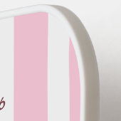 Coastal Chic Beach Club Pink Stripe Tropical Pickleball Paddle (Links Detail)