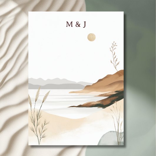 Coastal Chic Beach Waterverf bruiloft Save The Date