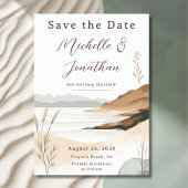Coastal Chic Beach Waterverf bruiloft Save The Date