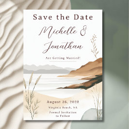 Coastal Chic Beach Waterverf bruiloft Save The Date