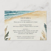 Coastal Chic Beach Waterverf Trouwdetails Informatiekaartje (Voorkant)